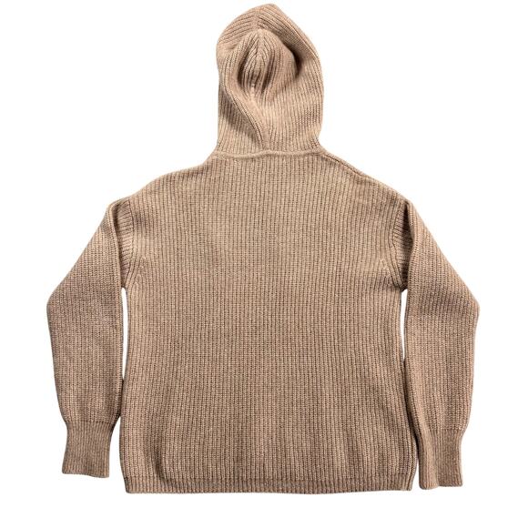 Quince Mongolian Cashmere Fisherman Pullover Hoodie XS Brown - Picture 7 of 7